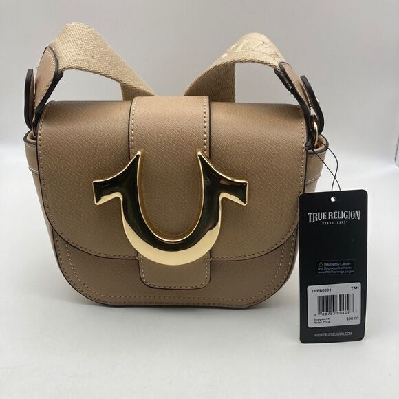 - NWT True Religion Women’s Mini Flap Crossbody Bag Tan Color - Picture 1 of 14